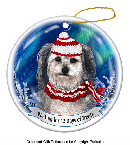 Yorkipoo Silver 12 Days of Treats Ornament