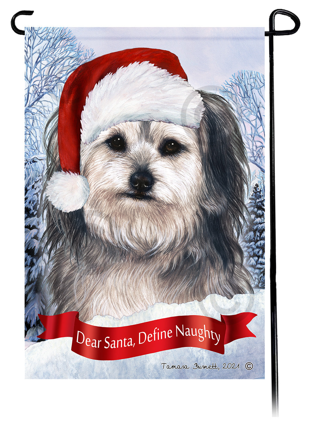 Yorkipoo Dear Santa, Define Naughty - Garden Flag
