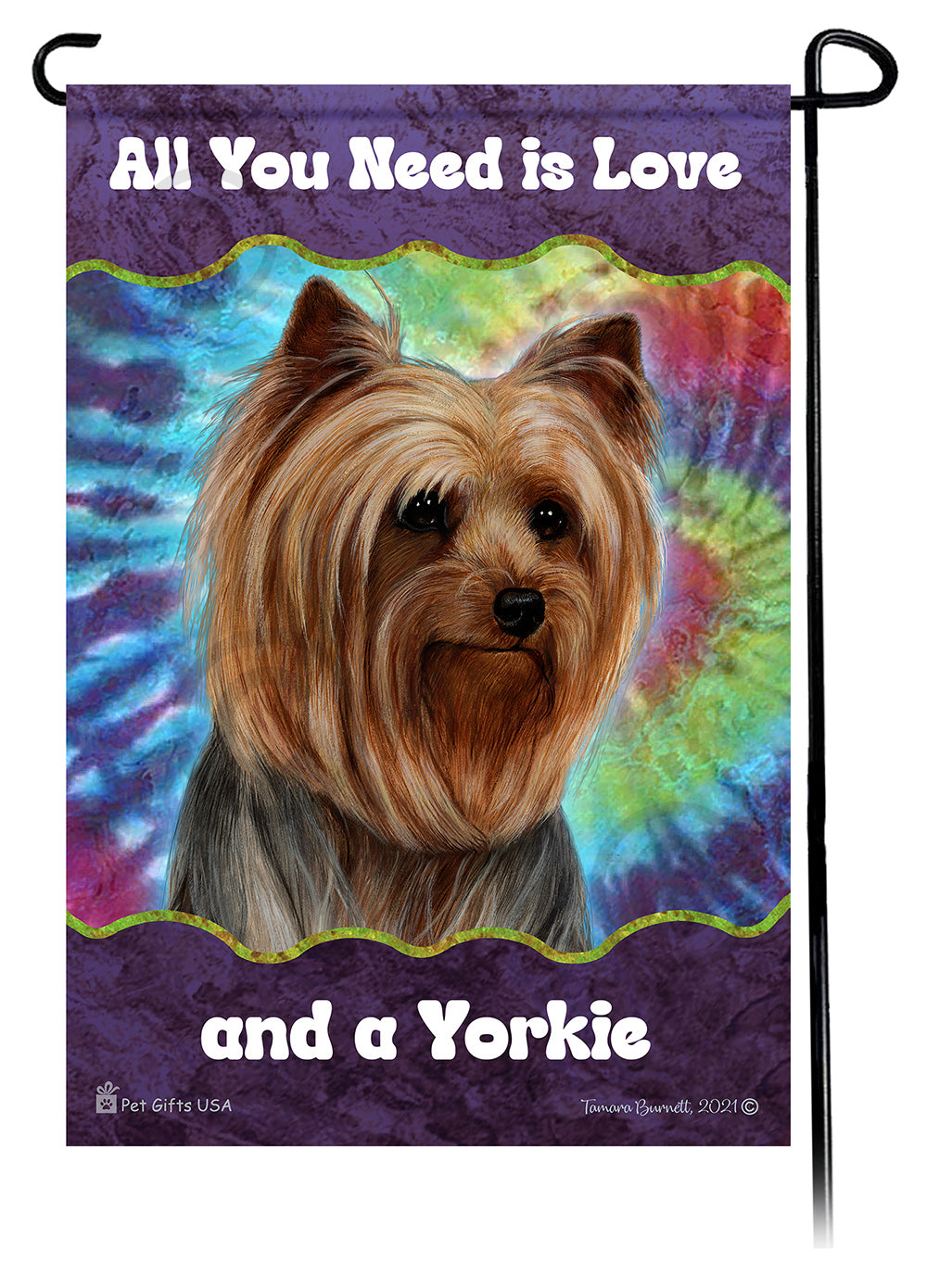 Yorkshire Terrier All You Need Is Love Garden Flag