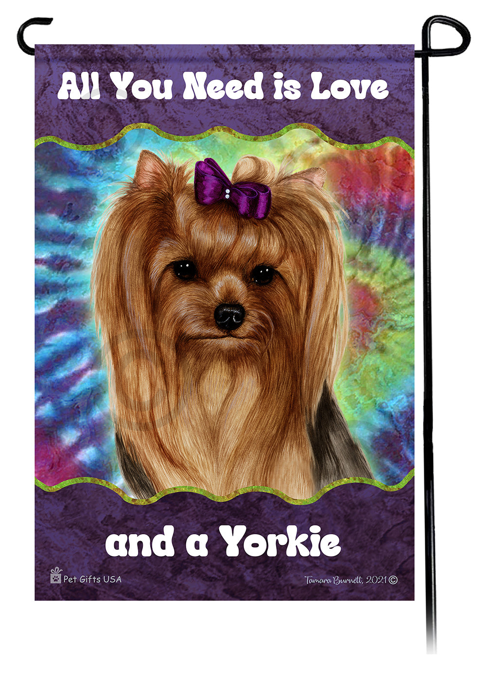 Yorkshire Terrier All You Need Is Love Garden Flag