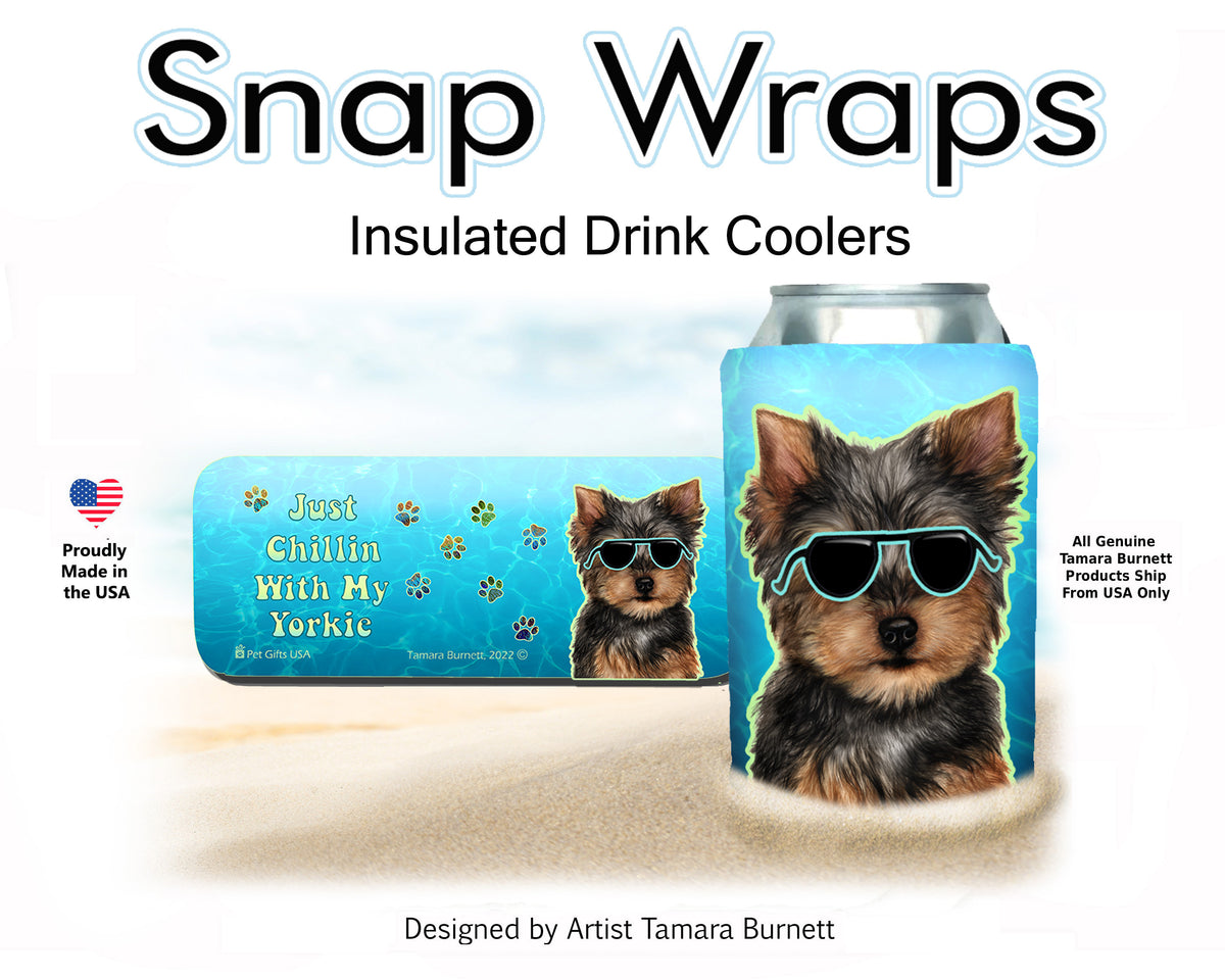 Yorkie Dark Puppy Cut Snap Wrap Cozy
