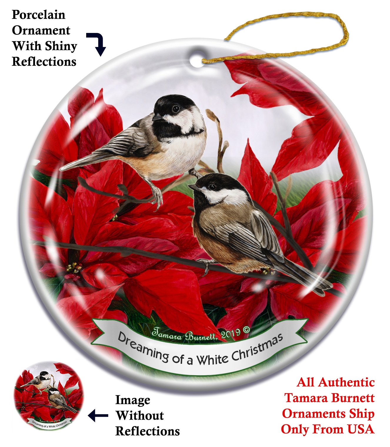 Black Capped Chickadee - Up To Snow Good Ornament Image