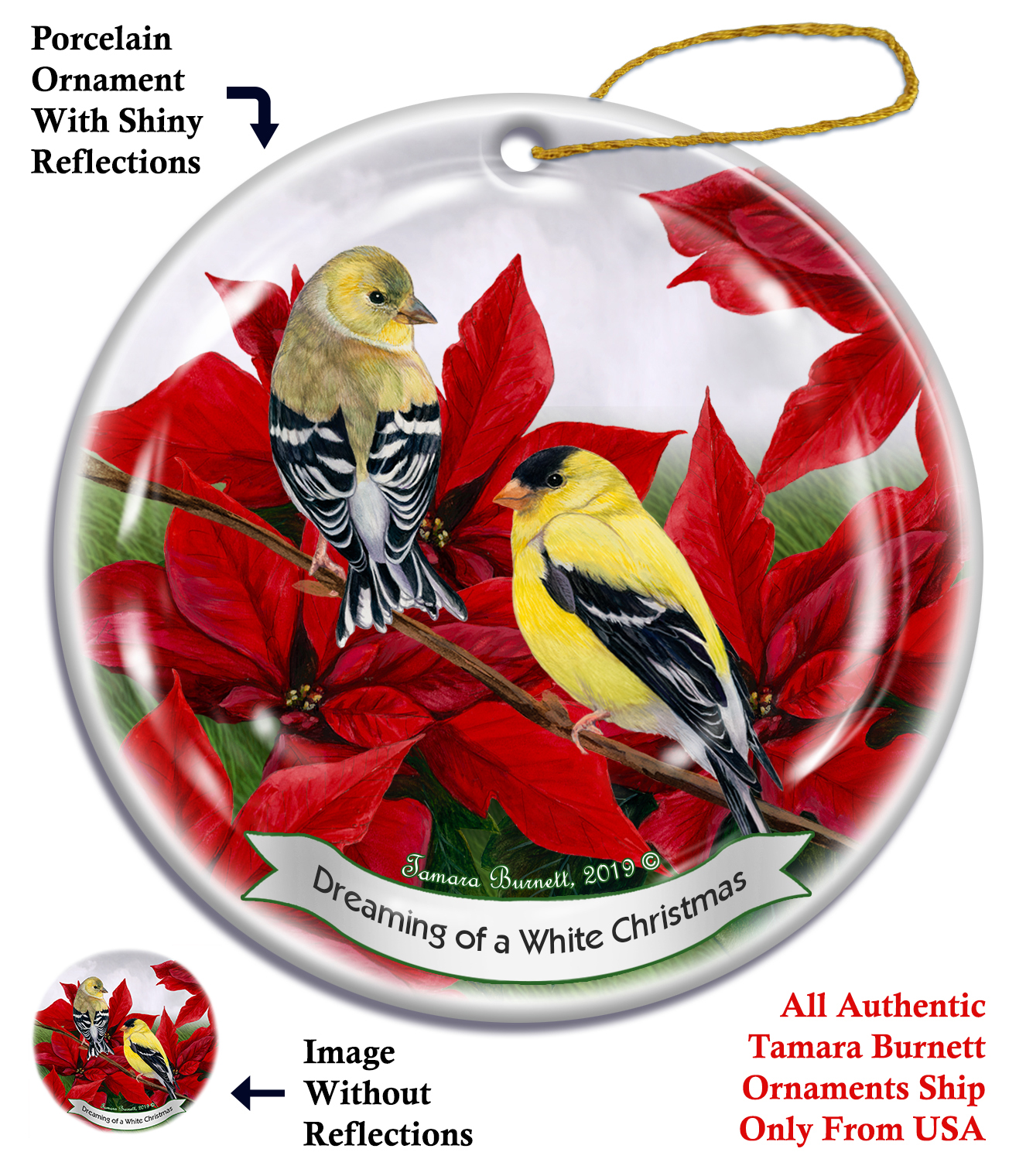 Goldfinch American - Up To Snow Good Ornament Image