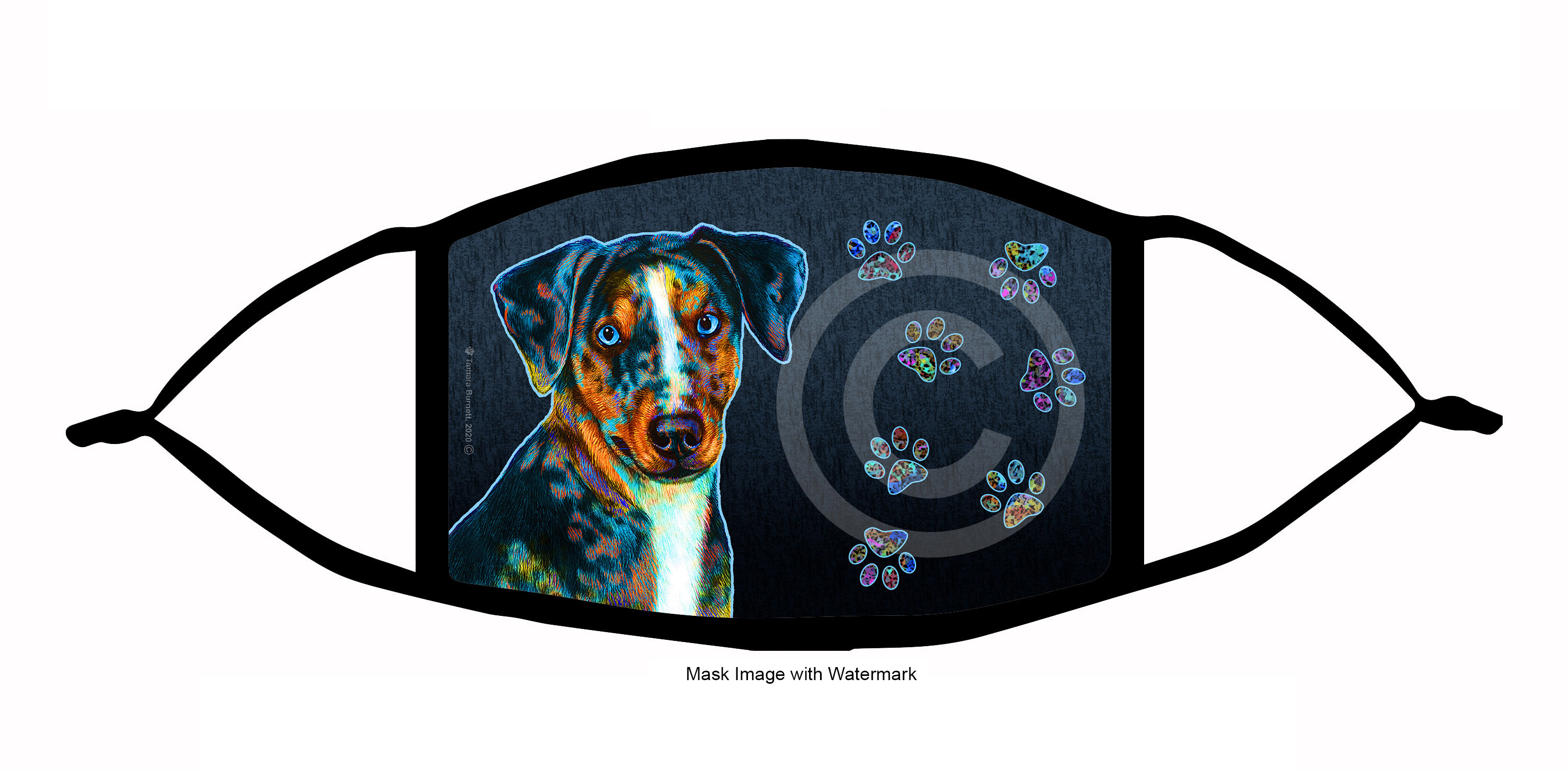 An image of product 10087 Catahoula Leopard Dog Funky Pups Cloth Face Mask