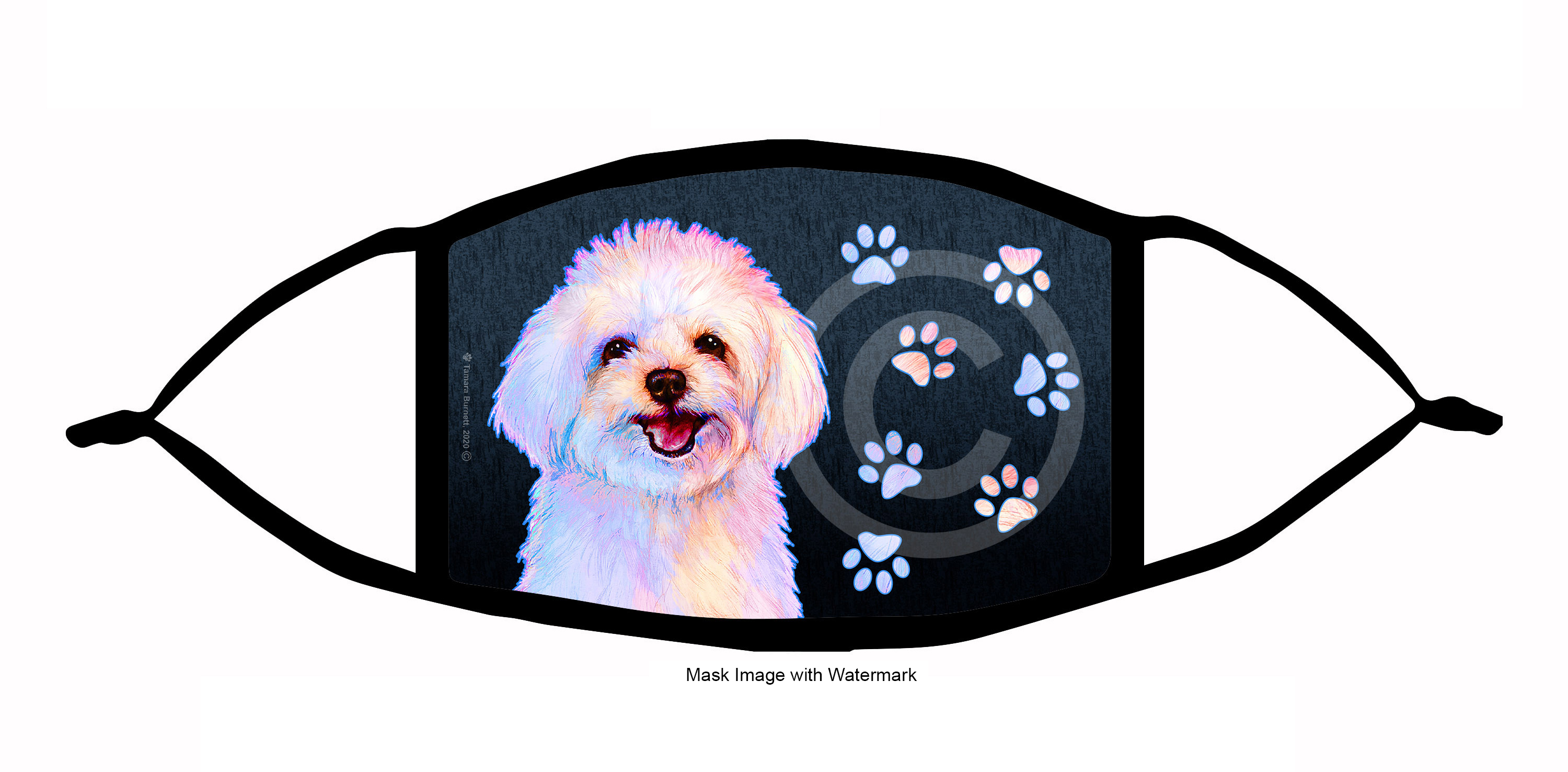 An image of product 10144 Maltipoo Funky Pups Cloth Face Mask