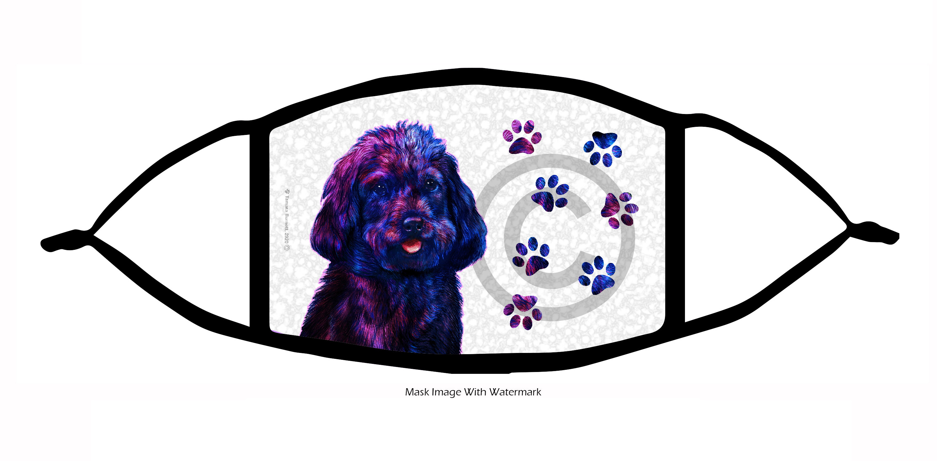 Cockapoo (Black) Groovy Paws Cloth Face Mask image