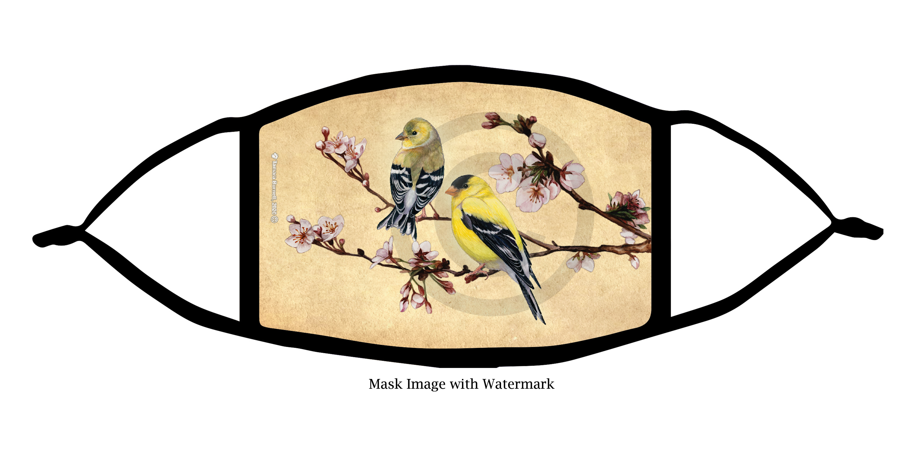 American Goldfinch Paws On My Heart Cloth Face Mask image