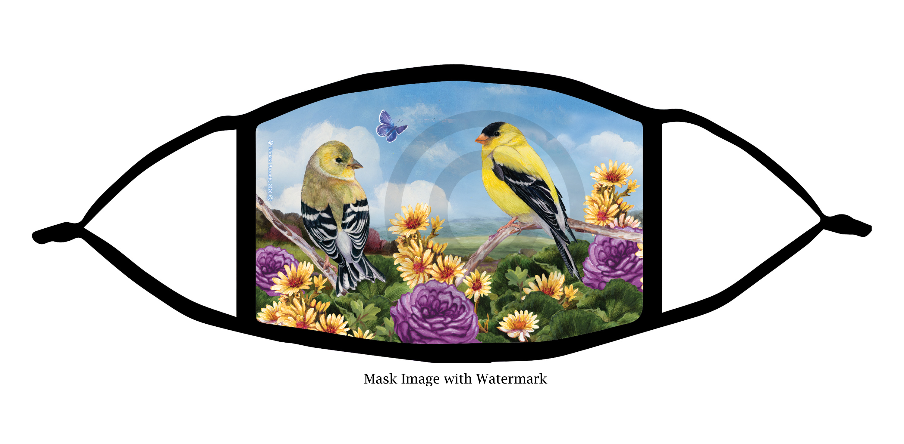 American Goldfinch Garden Party Cloth Face Mask image