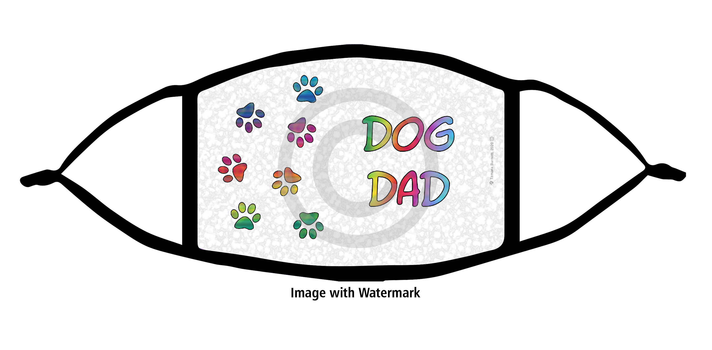 DOG DAD Groovy Paws Cloth Face Mask Image