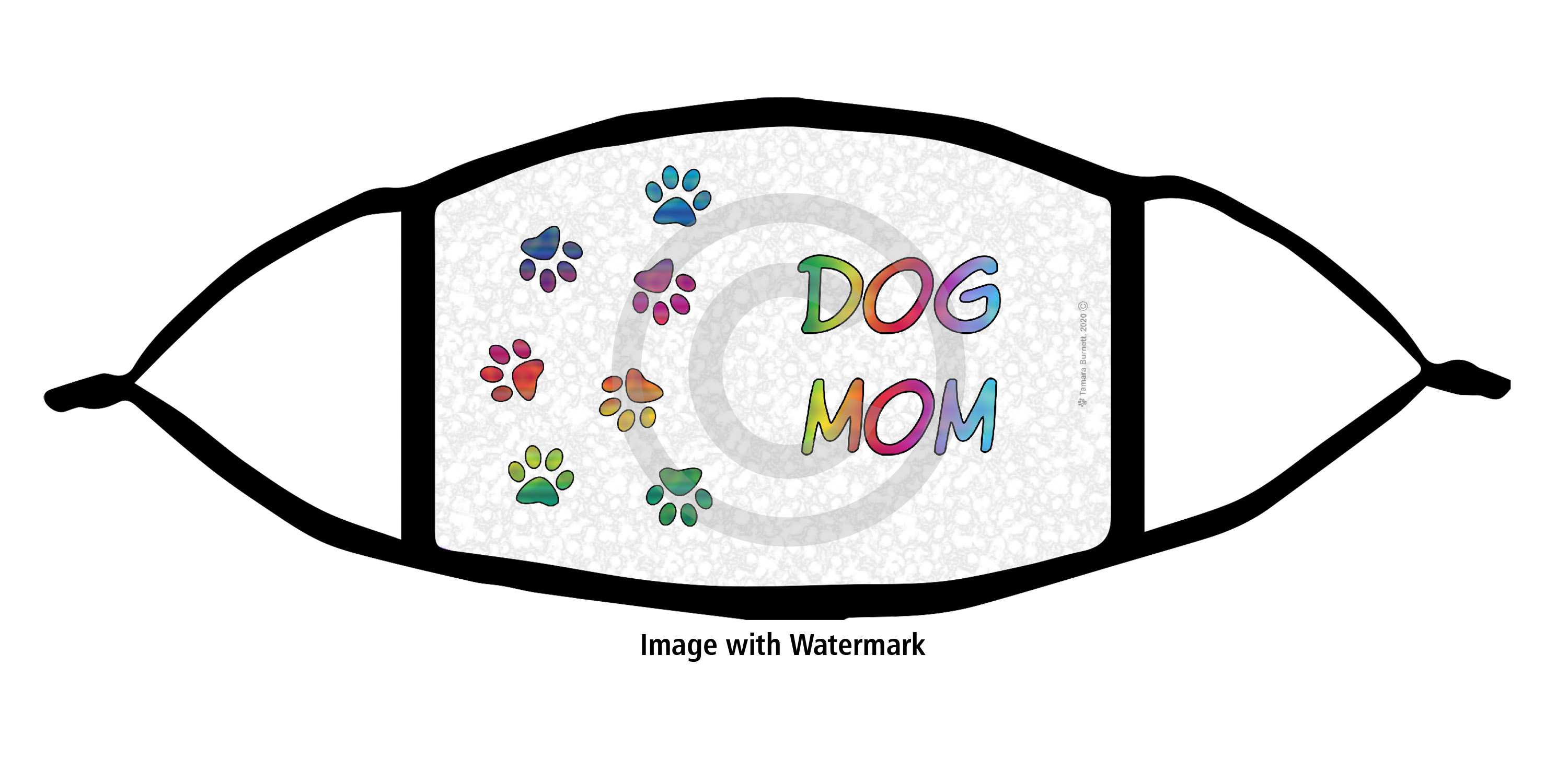 DOG MOM Groovy Paws Cloth Face Mask Image