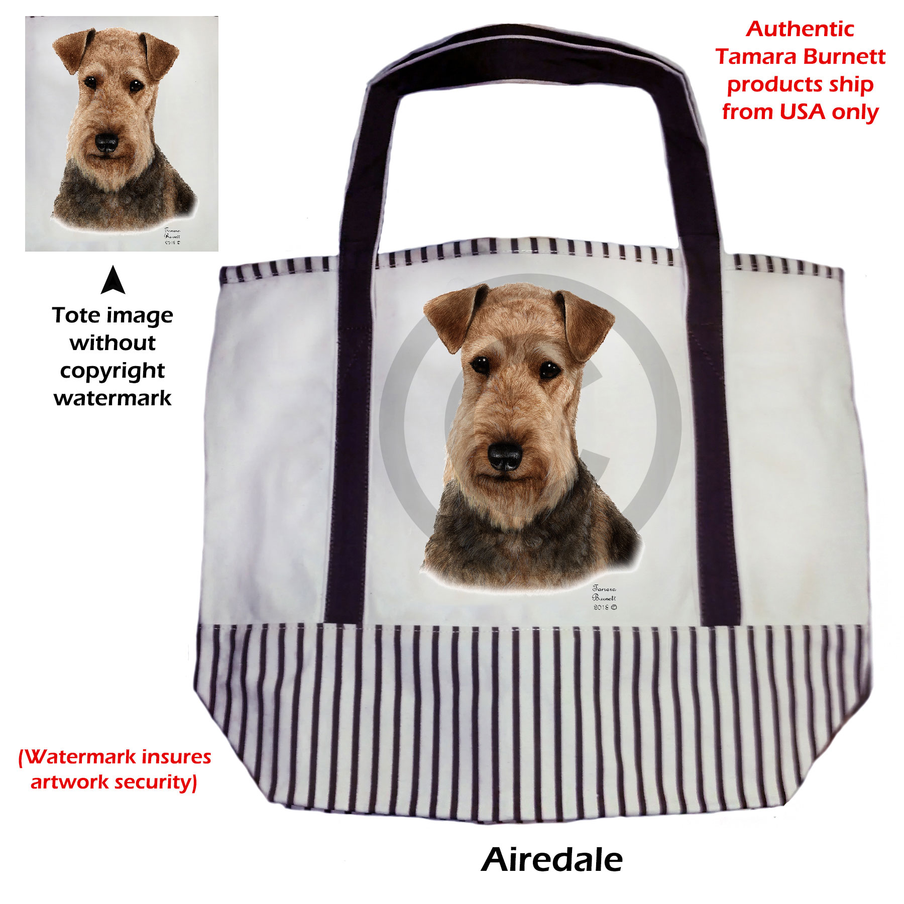 An image of product 11006 Airedale  Tote Bag