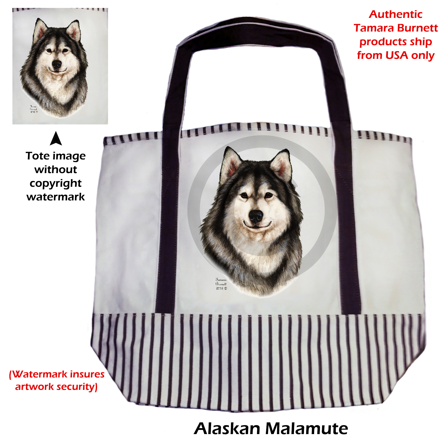 An image of the Alaskan Malamute  Tote Bag
