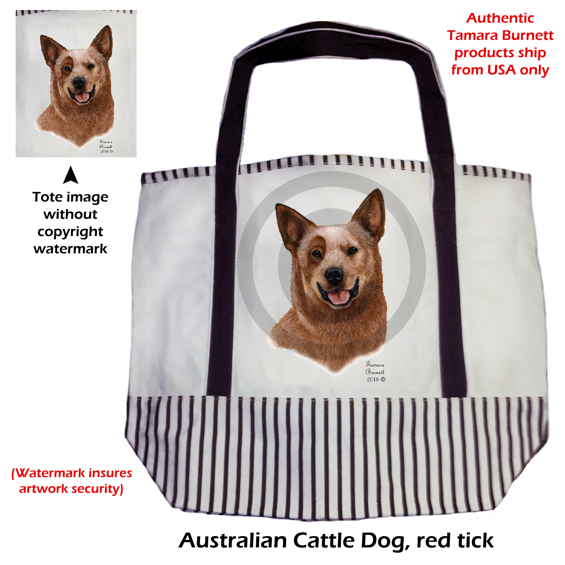 Australian Cattle Dog Red Heeler  Tote Bag image