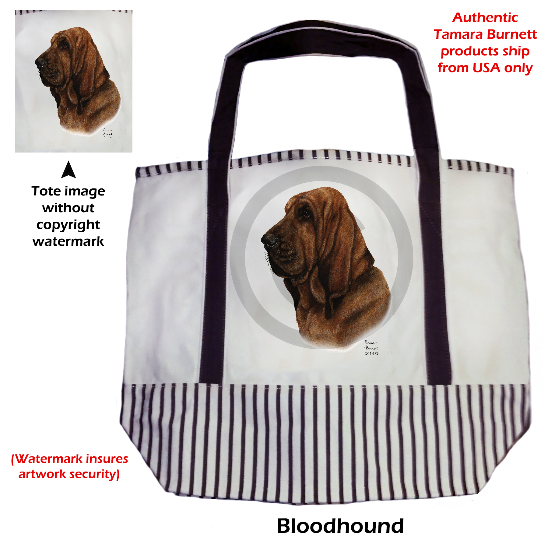An image of the Bloodhound  Tote Bag