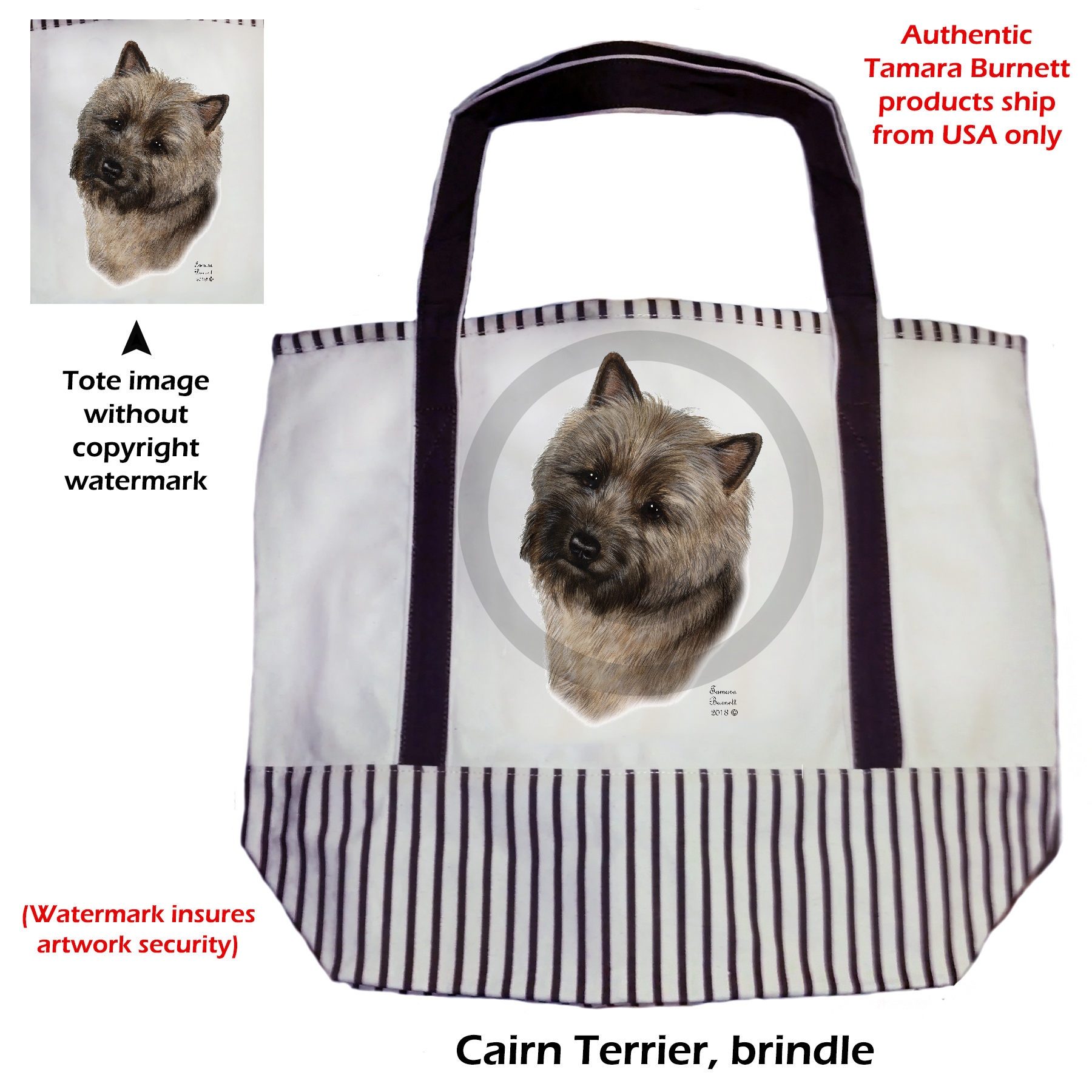 An image of the Cairn Brindle  Tote Bag