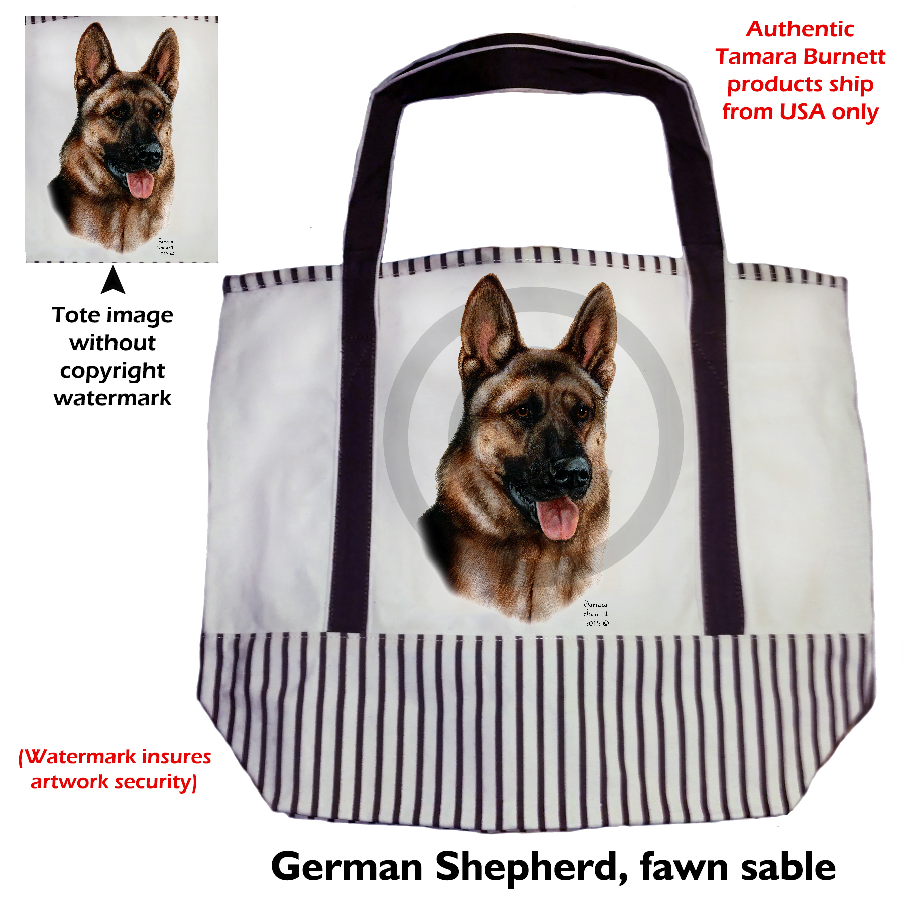 German Shepherd Sable  Tote Bag image