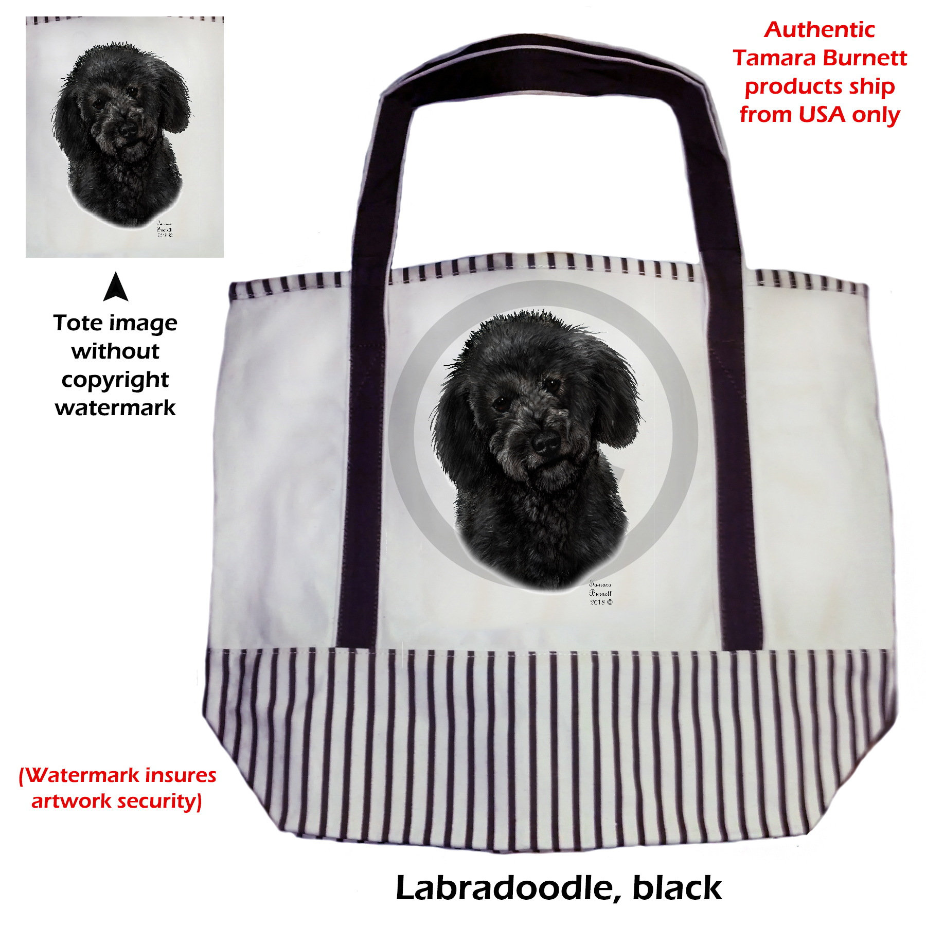 An image of the Labradoodle Black  Tote Bag