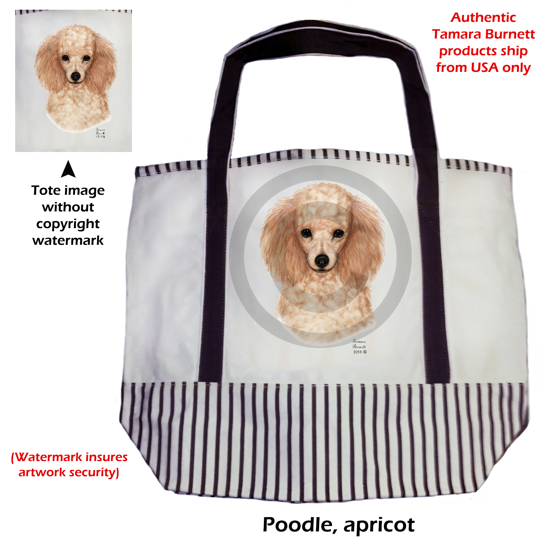 An image of the Poodle Apricot  Tote Bag