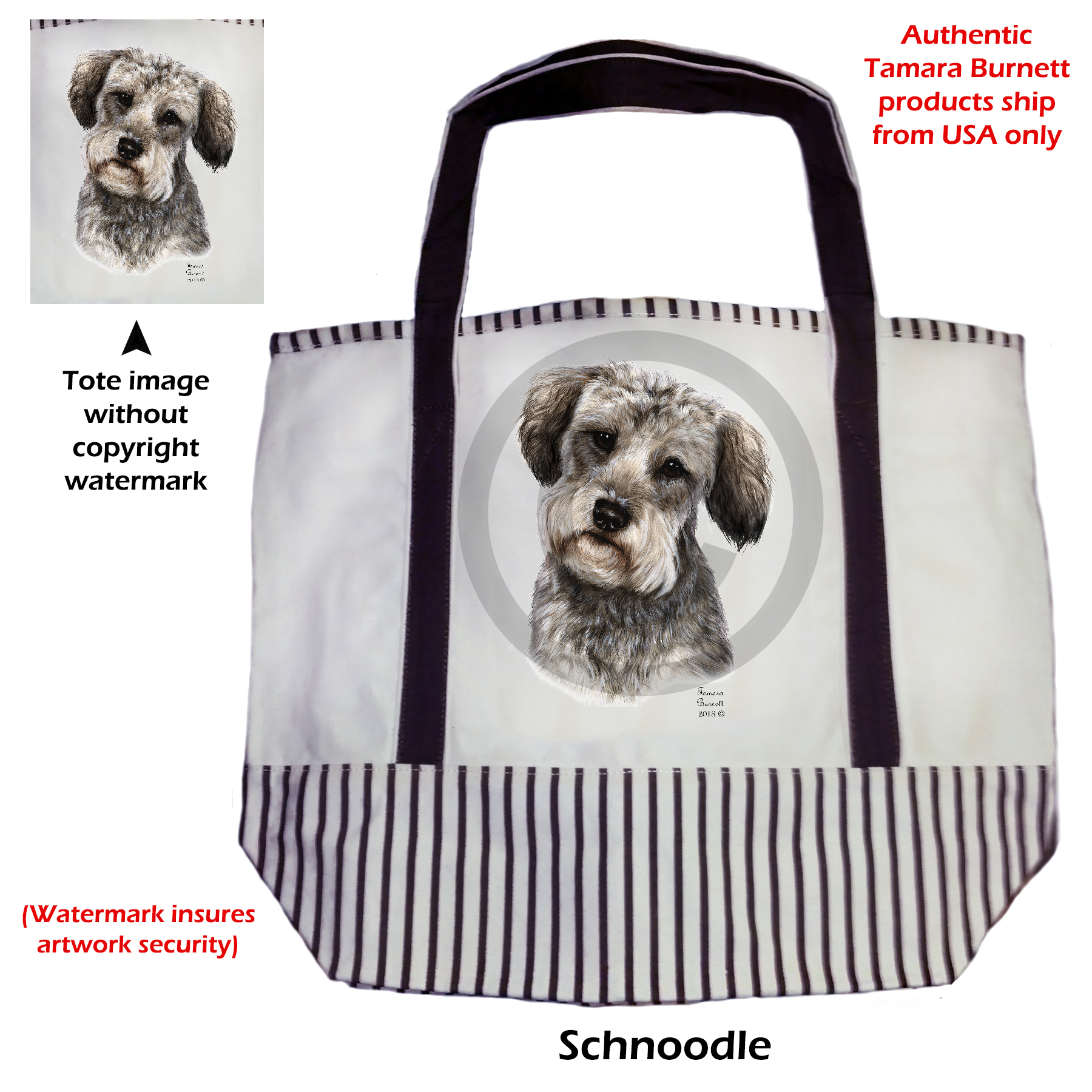 An image of the Schnoodle Grey  Tote Bag