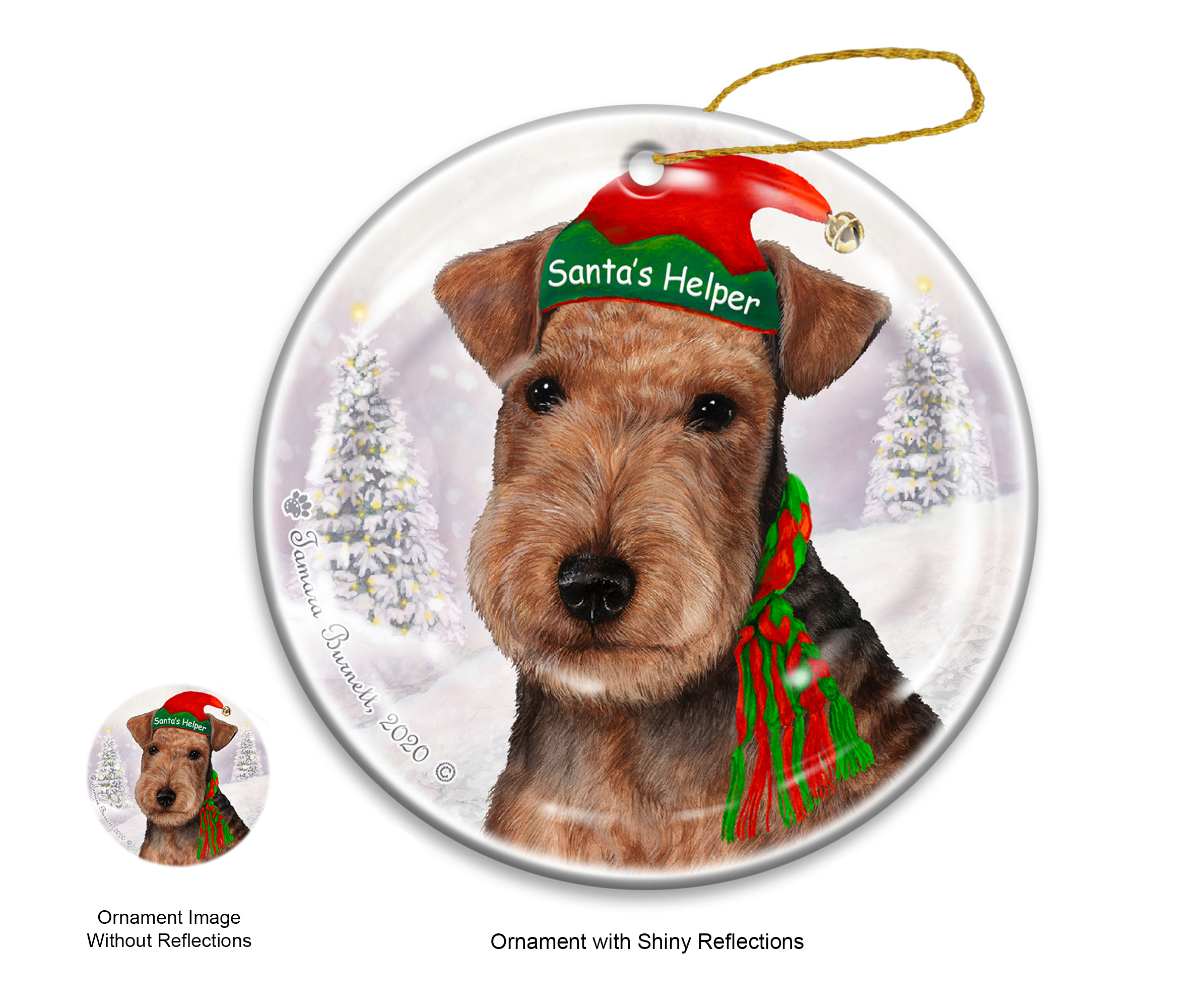 An image of the Lakeland Terrier - Santa's Helper Ornament