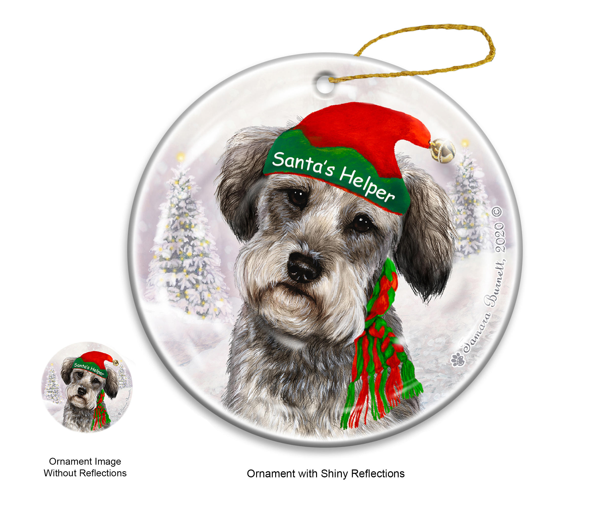Schnoodle Grey - Santa's Helper Ornament image