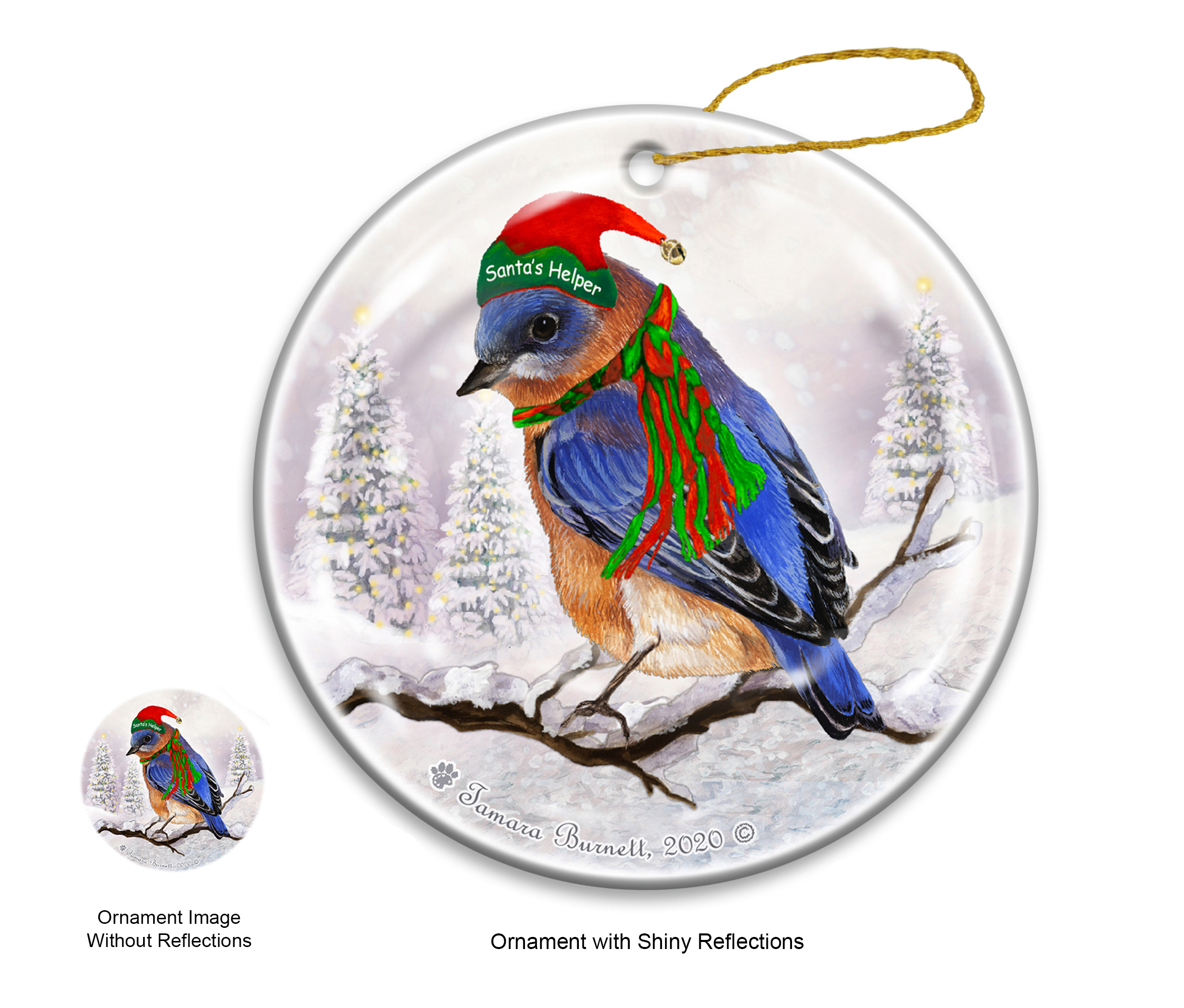An image of the Blue Bird Eastern - Santa's Helper Ornament
