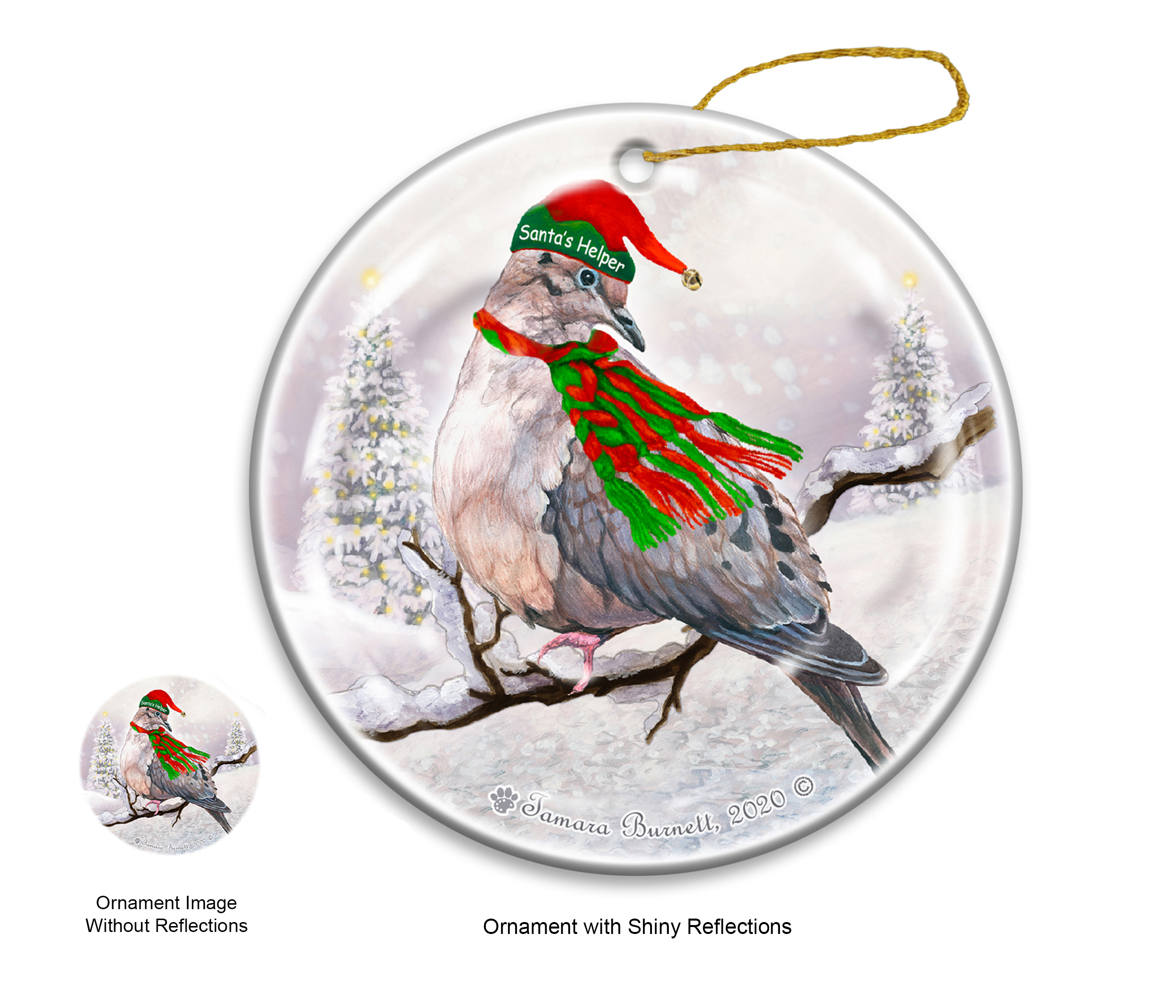 Mourning Doves - Santa's Helper Ornament image