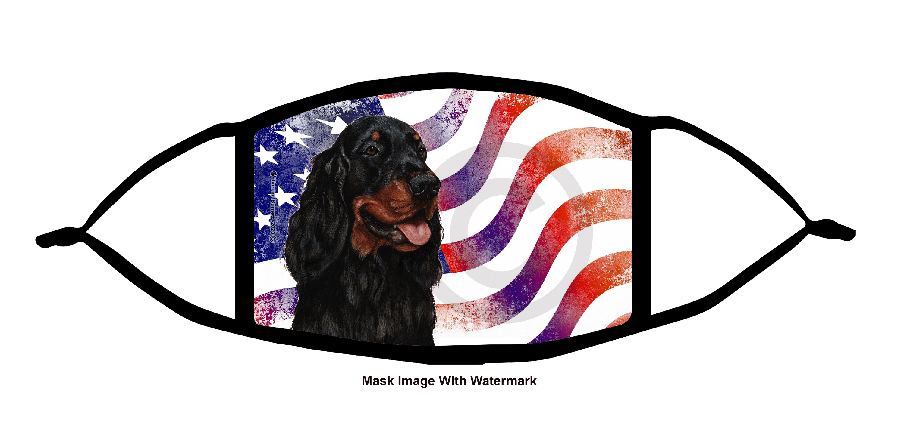 An image of product 12087 Gordon Setter Patriotic Pups Cloth Face Mask