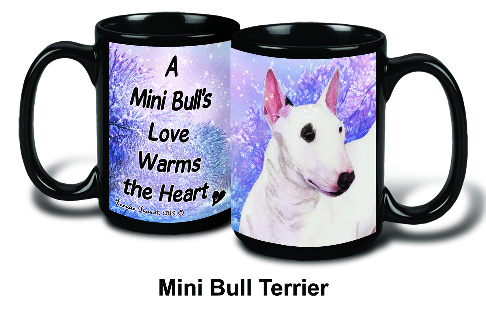 Bull Terrier Mini White Winter Mugs image