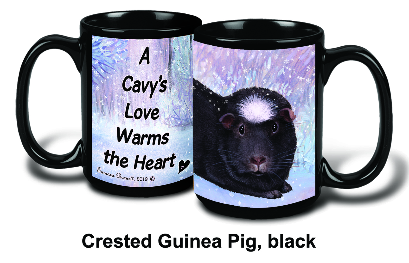An image of the Guinea Pig Black Crested Winter Mugs