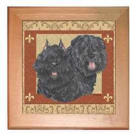 An image of product 12798 Bouvier Des Flandres Dog Kitchen Ceramic Trivet Frames in Paine 8" x 8"