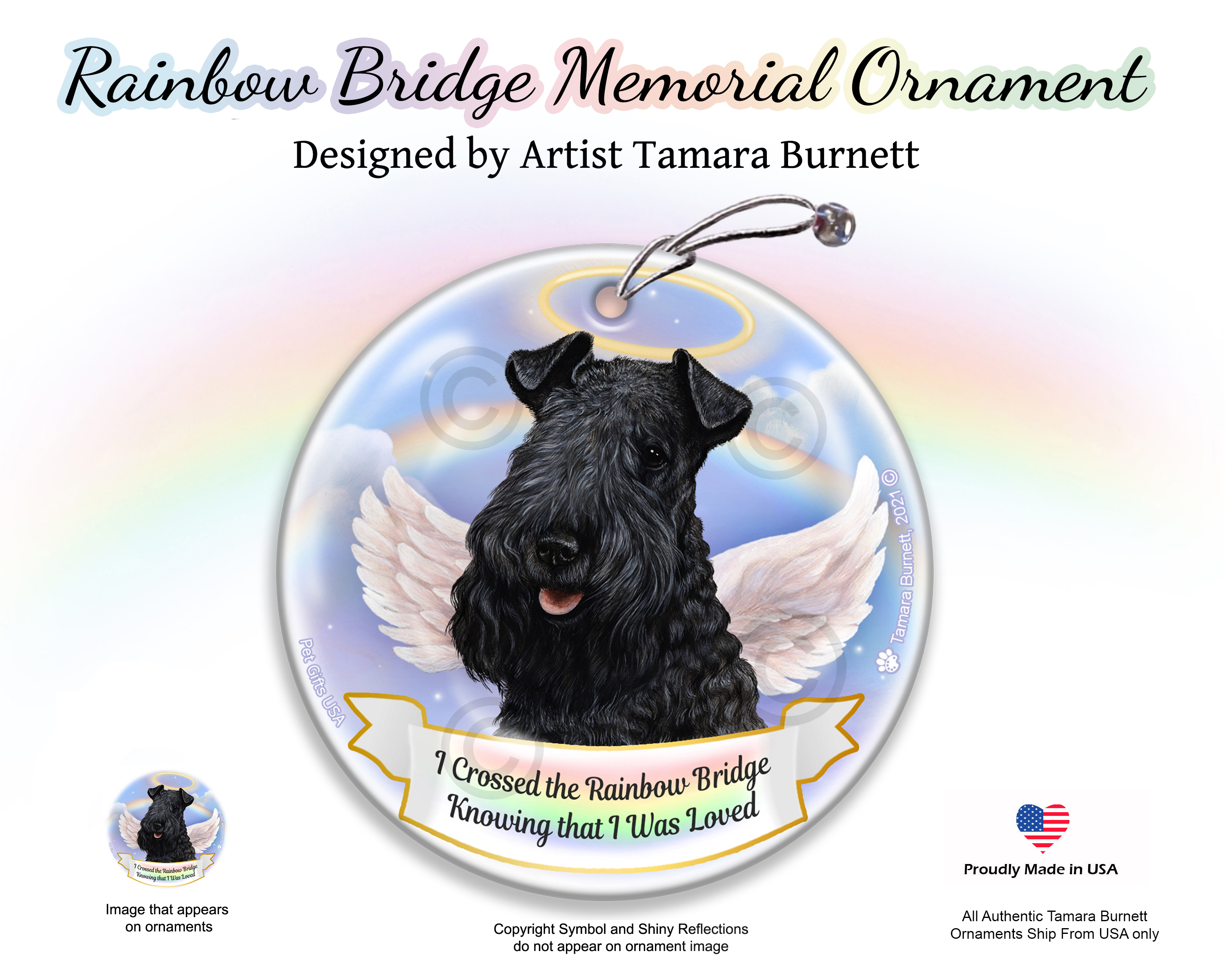 Kerry Blue Terrier Rainbow Bridge Memorial Ornament image