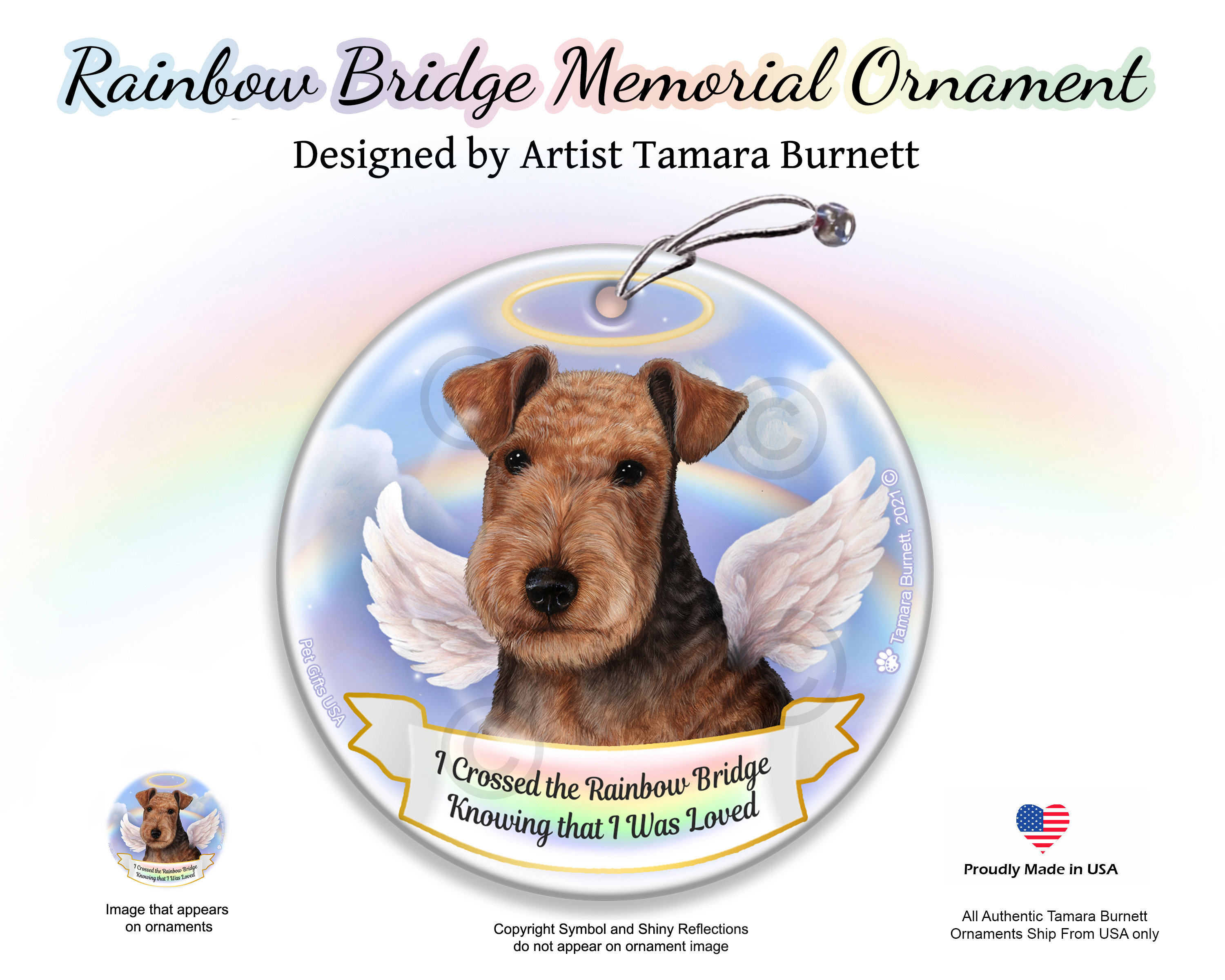 Lakeland Terrier Rainbow Bridge Memorial Ornament image