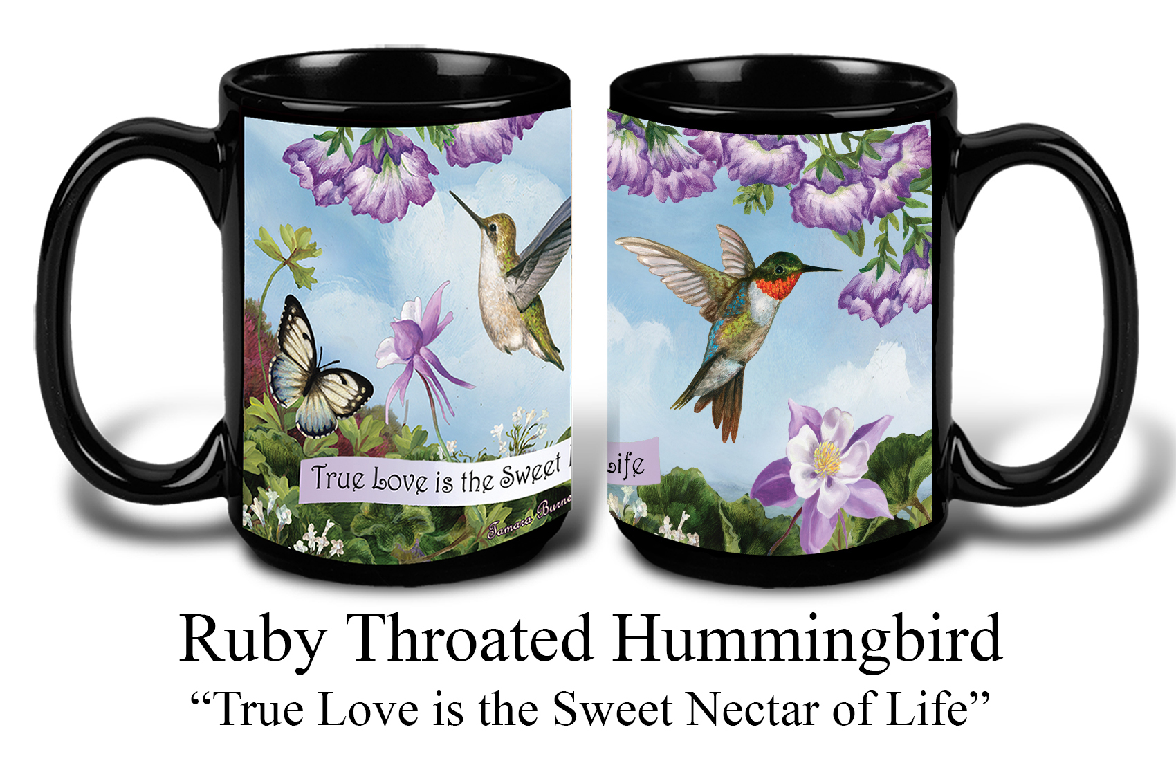 An image of product 13711 Ruby Throated Hummingbird - Garden Party Fun Mug 15 oz