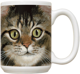 An image of product 14697 BROWN TABBY CAT - GLAMOUR MUG