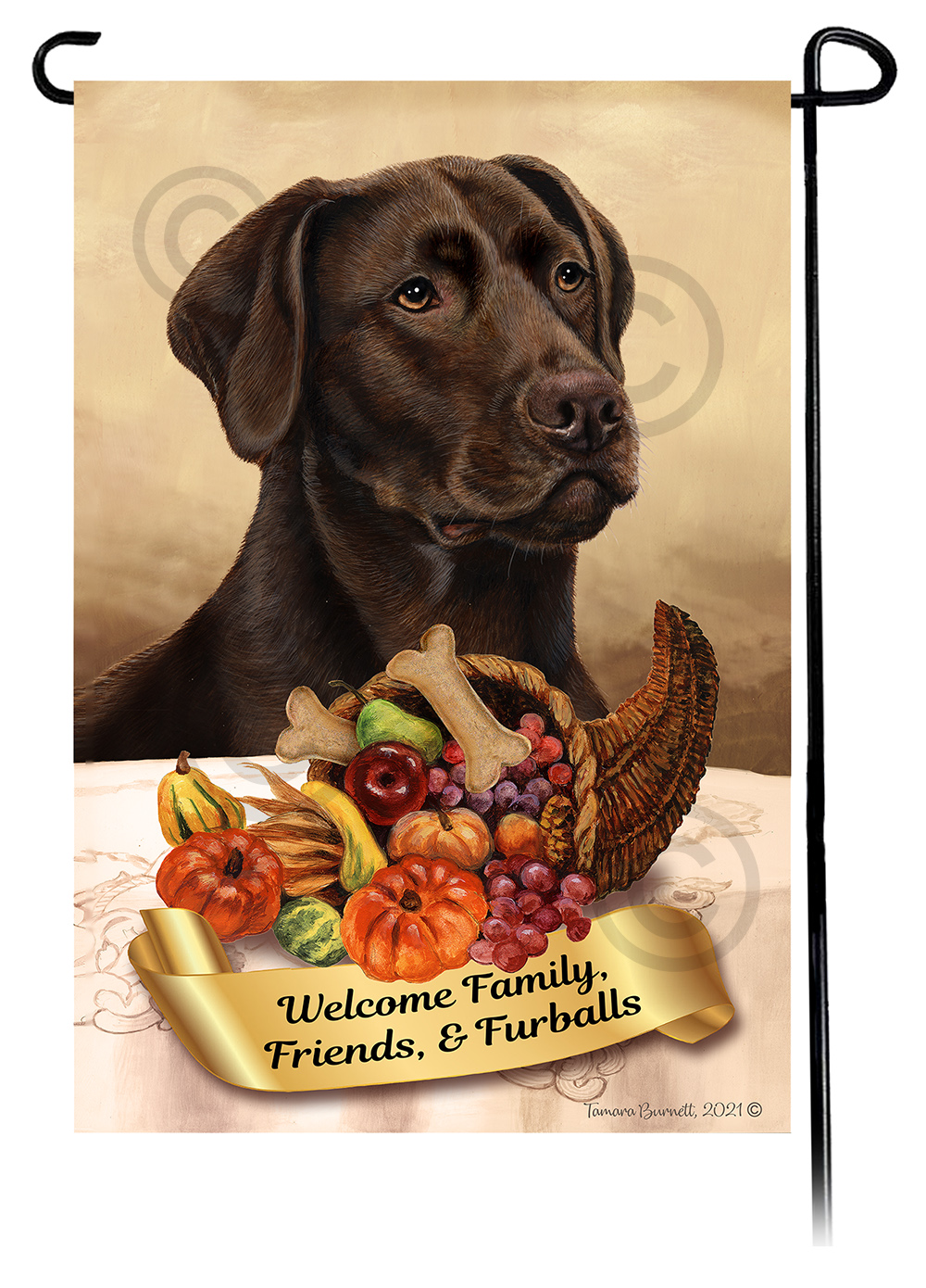 An image of the Leonberger  Thanksgiving - Garden Flag
