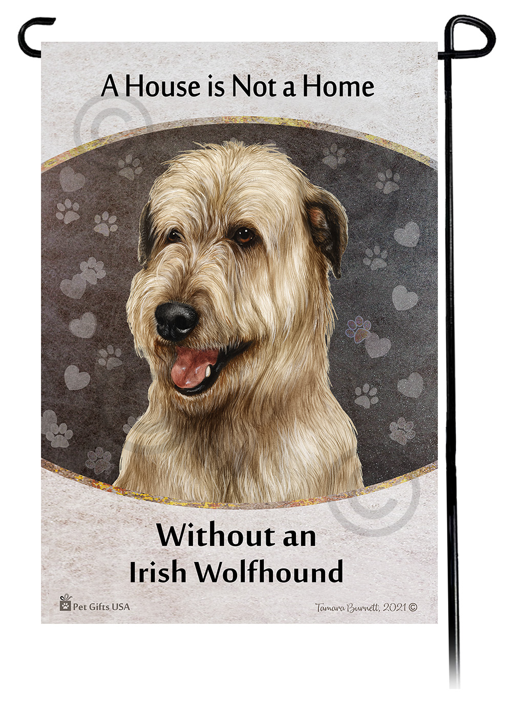 Irish Wolfhound Wheaten A House Is Not A Home - Garden Flag image