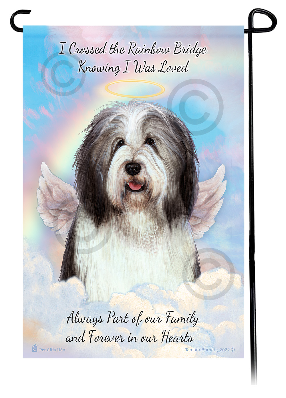 An image of the Breaded Collie Grey & White Memorial Flag