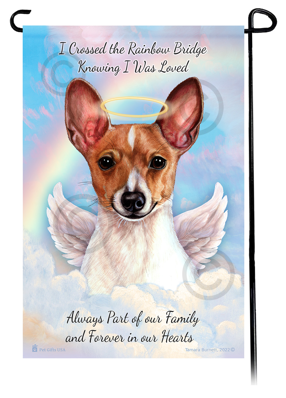 Toy Fox Terrier Red & White Memorial Flag image