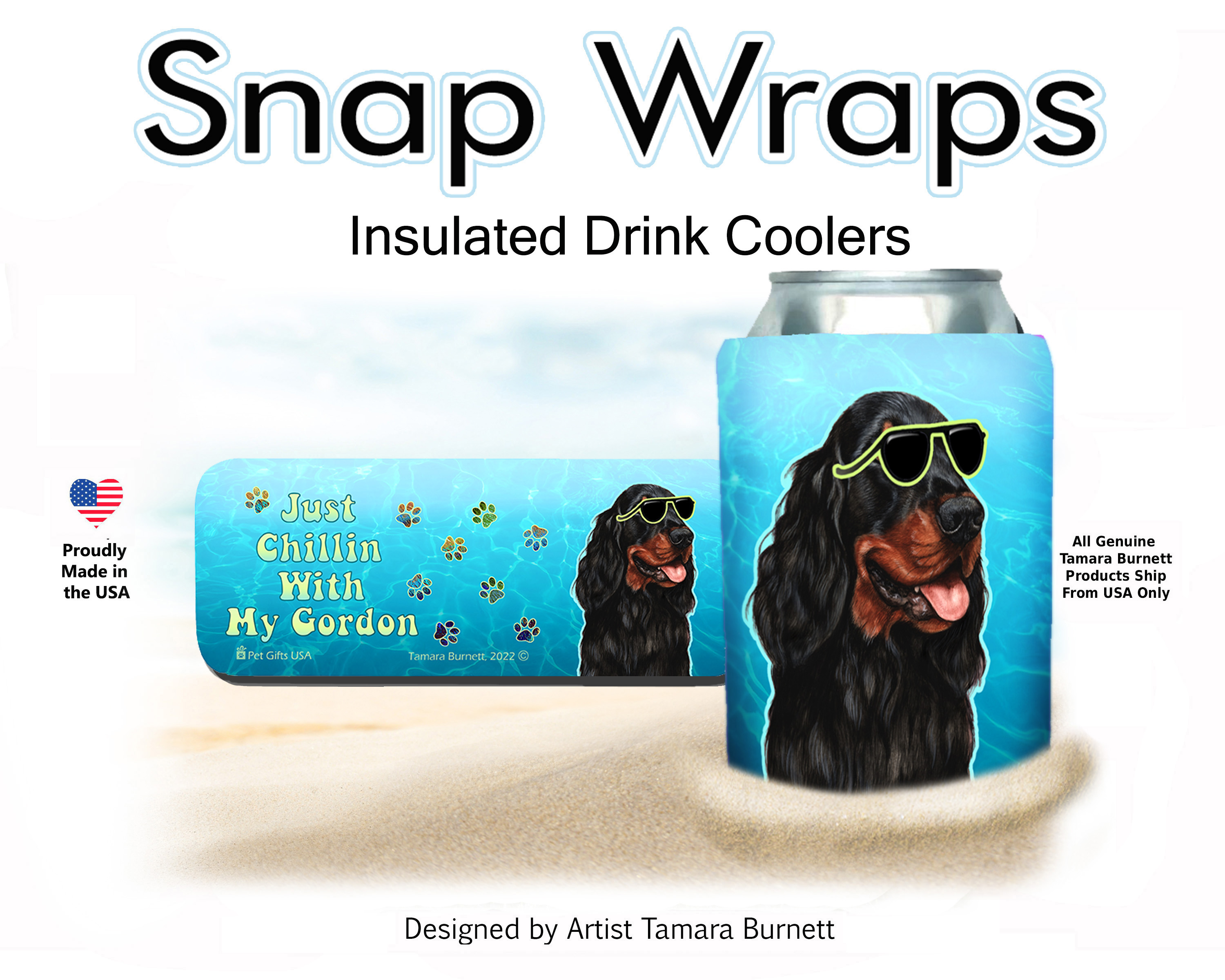 An image of the Gordon Setter Snap Wrap Insulated Drink Holder