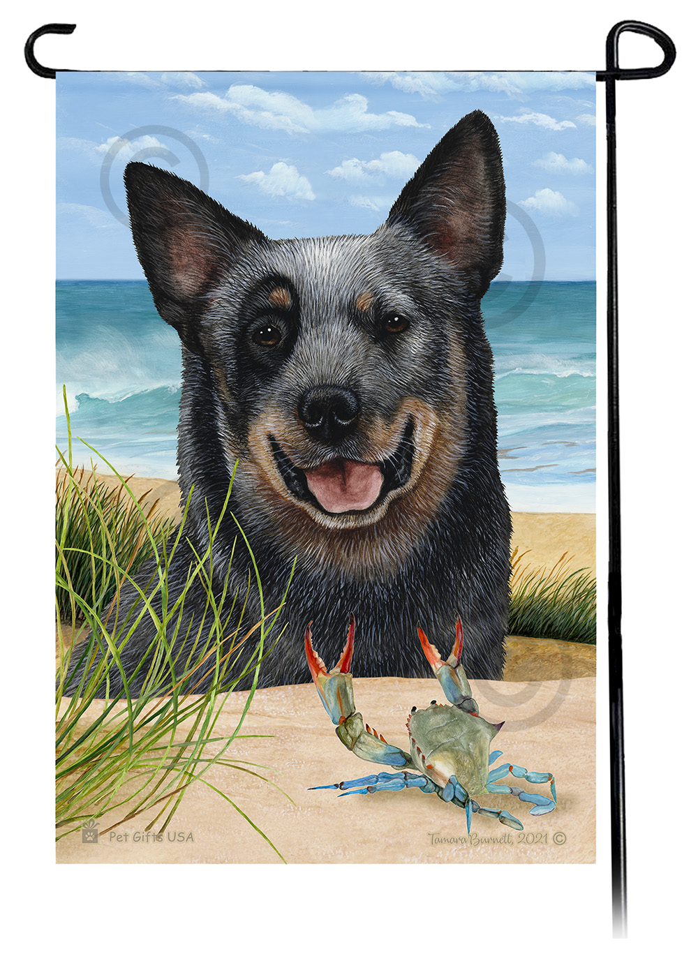 Australian Cattledog Blue Tick Summer Beach Garden Flag image