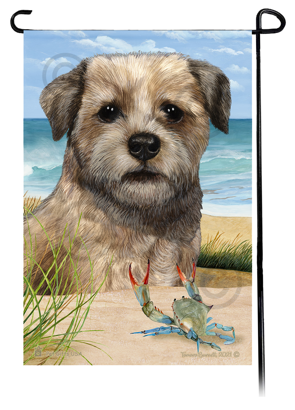 Border Terrier Summer Beach Garden Flag image