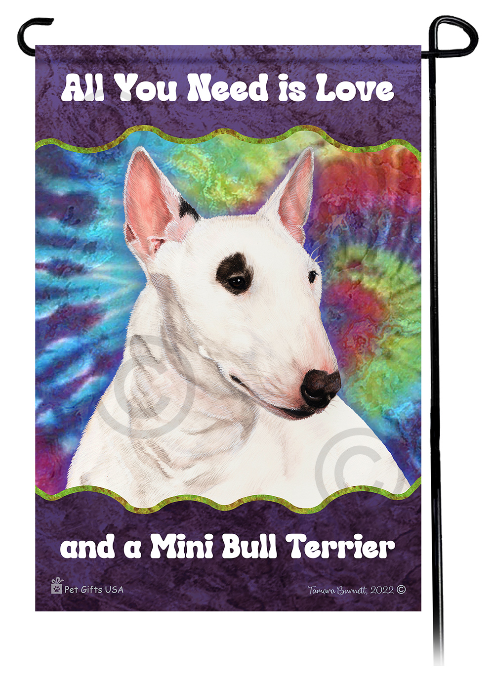 Bull Terrier Mini White Woofstock Garden Flag Image
