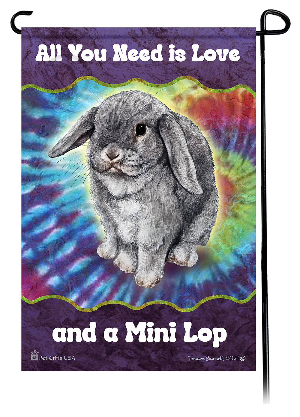 Rabbit Mini Lop Chinchilla Woofstock Garden Flag image
