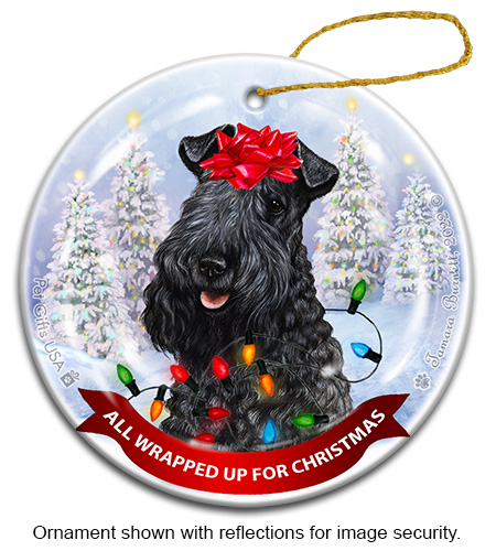 Kerry Blue Terrier All Wrapped Up Ornament image