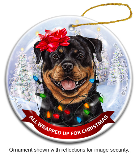 Rottweiler All Wrapped Up Ornament image