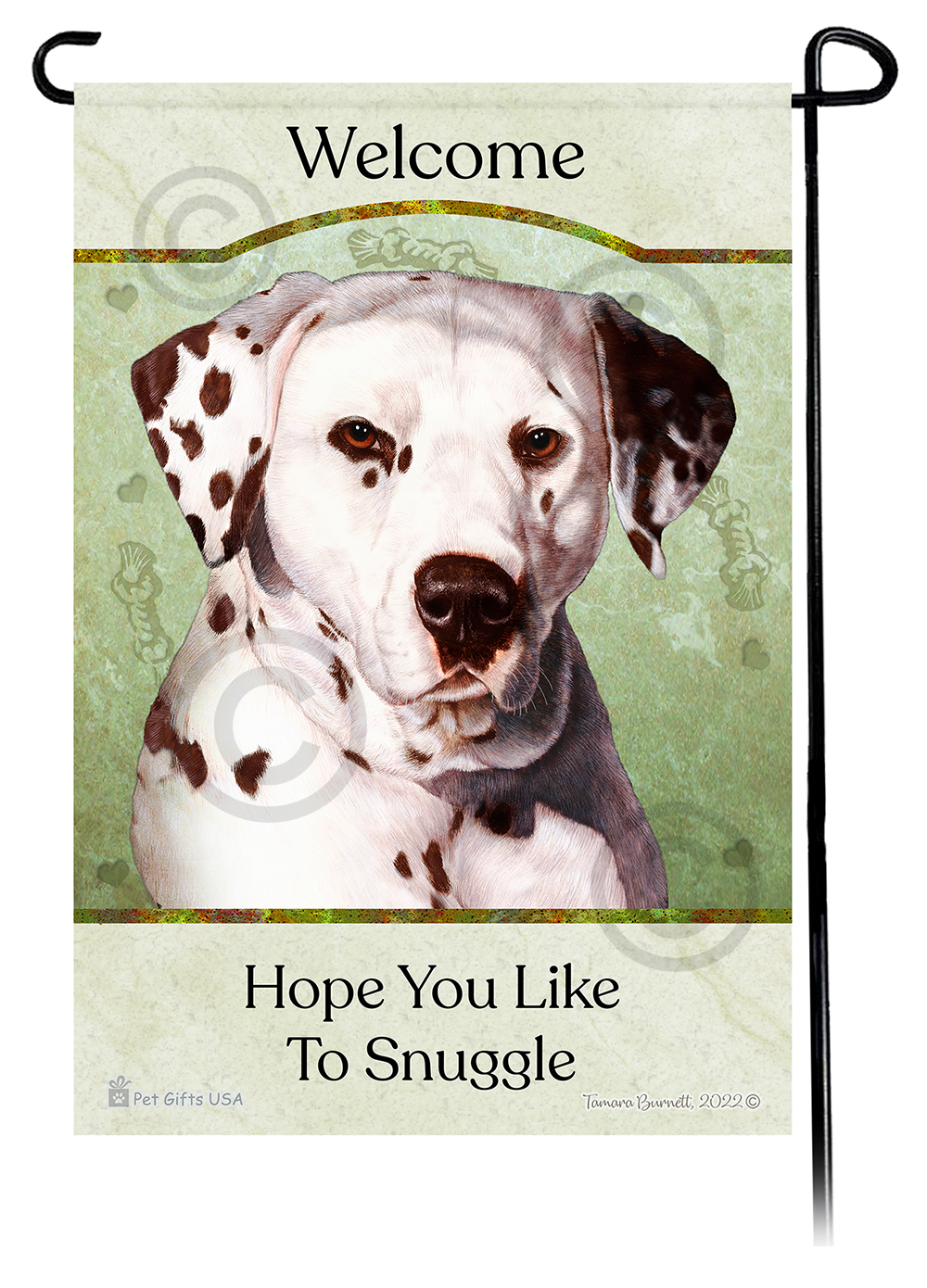 Dalmatian Liver & White Hope You're Ready To Snuggle Flags image
