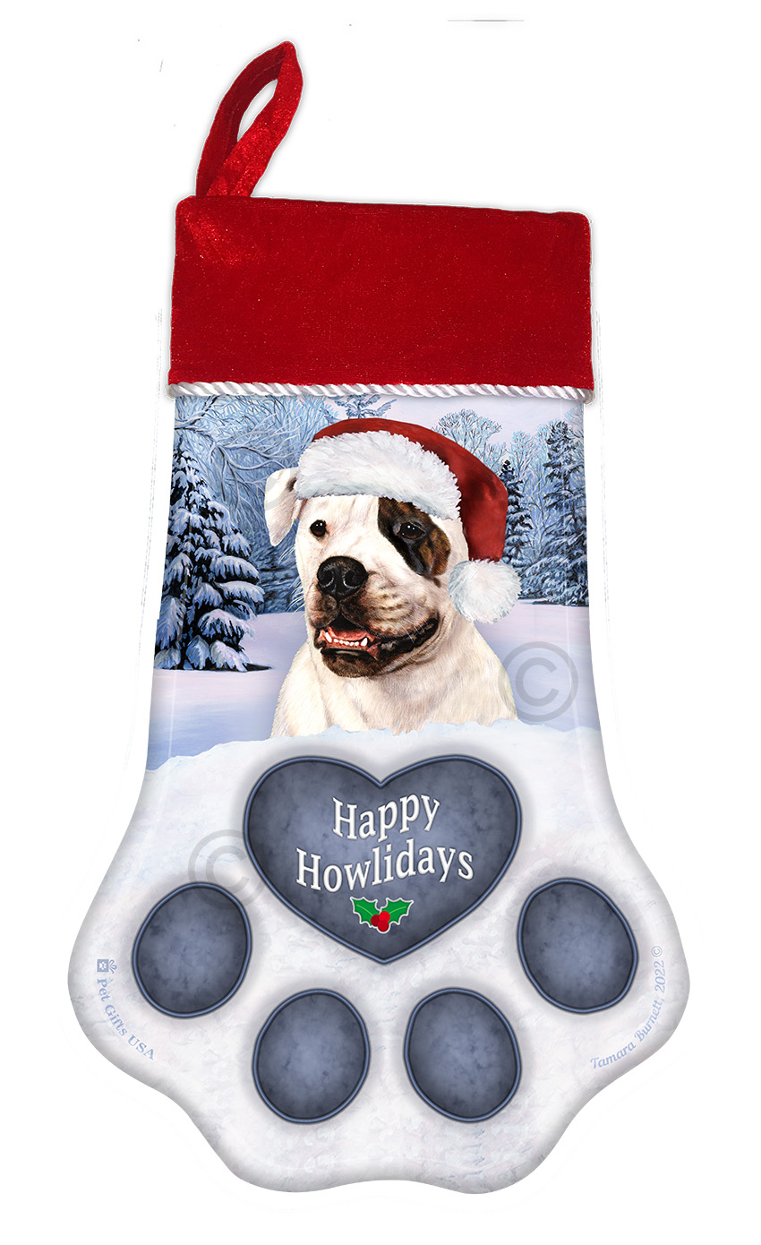 An image of the American Bulldog Brindle Eye Holiday Stocking