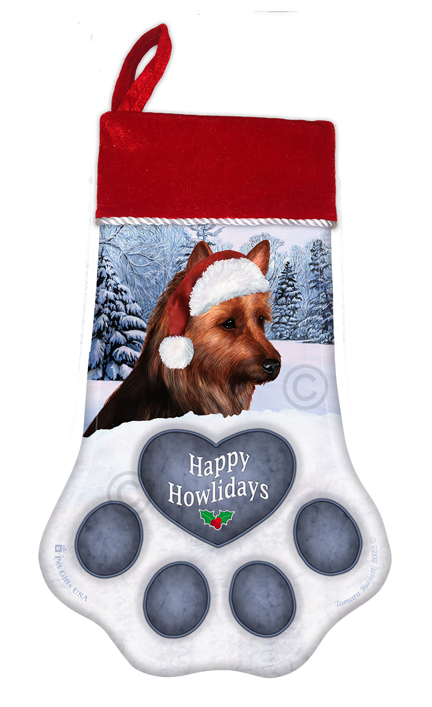 An image of the Australian Terrier Holiday Stocking