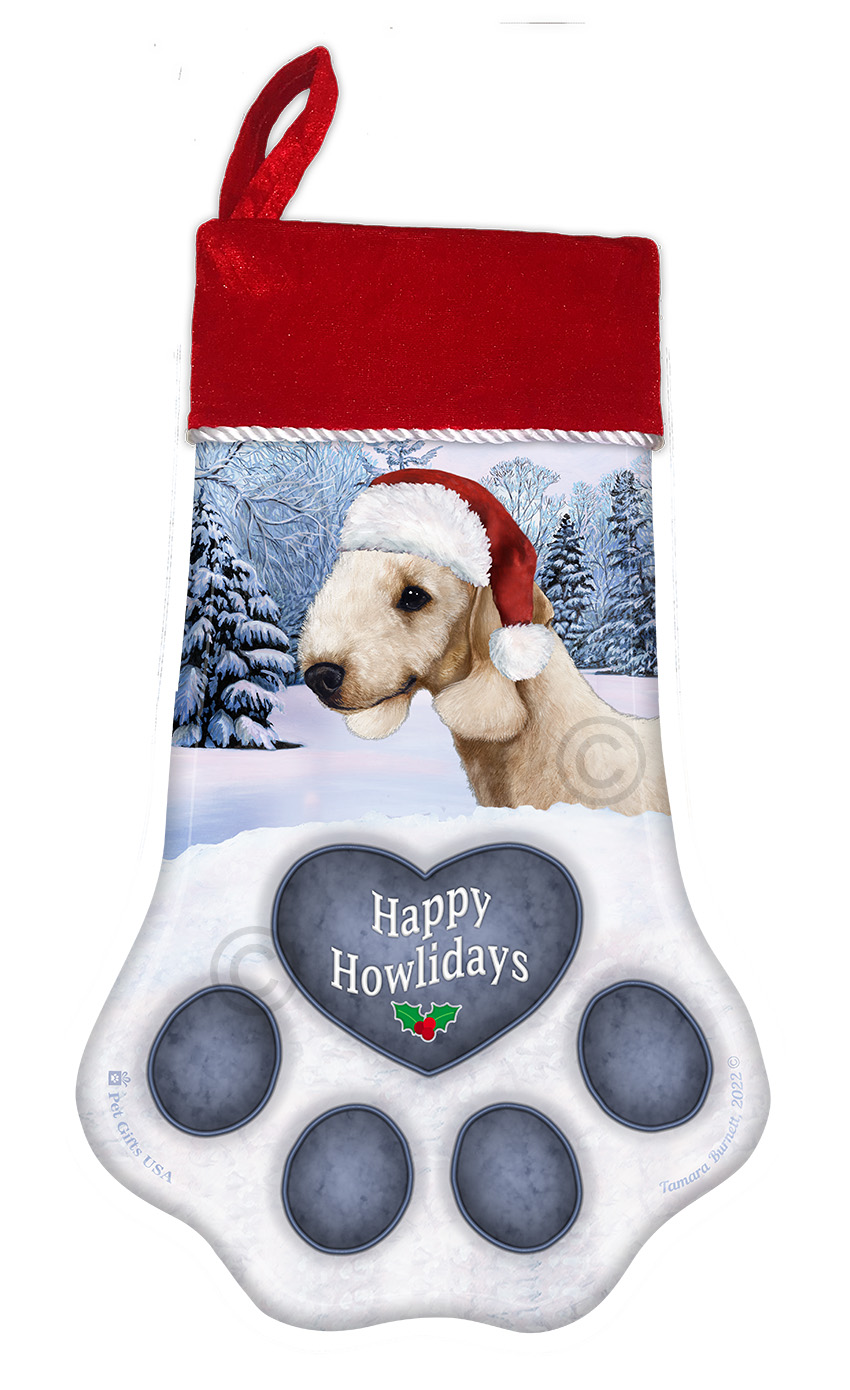 Bedlington Terrier Sandy Holiday Stocking image